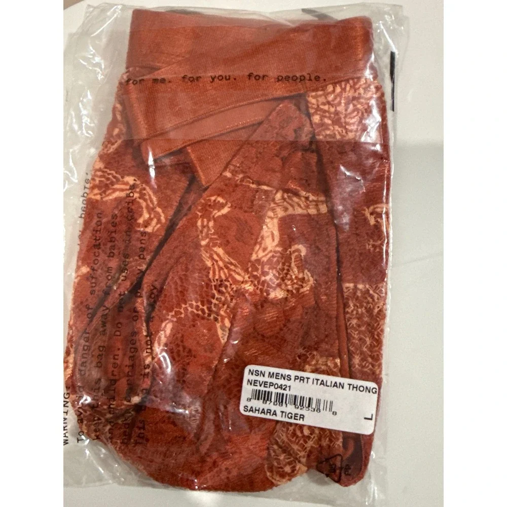 Cosabella‎ Never Say Never Italian Lace Men's Thong Sahara Tiger Size L